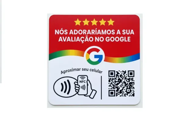 Placa de Avaliação GMN com tecnologia NFC e QR code - Vermelha