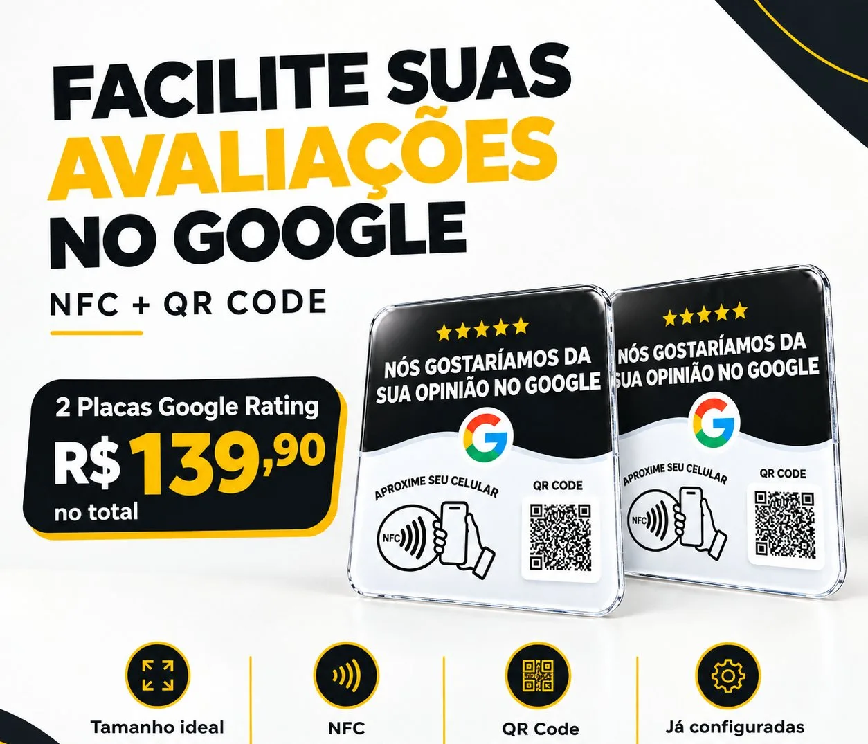 Placa Avaliação Google 2 un.