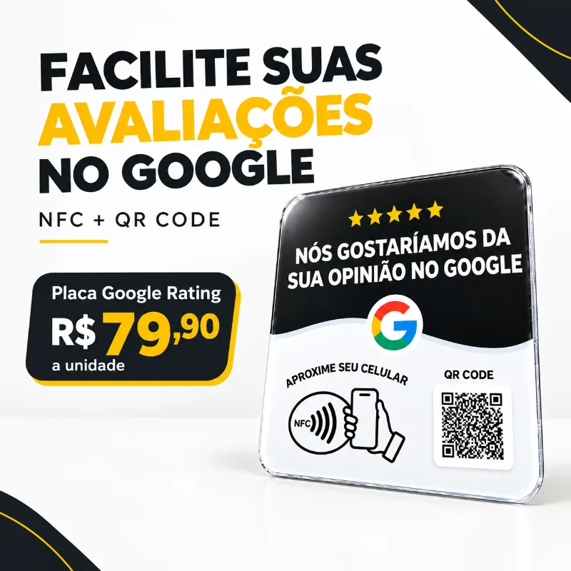 Placa Avaliação Google 1 un.
