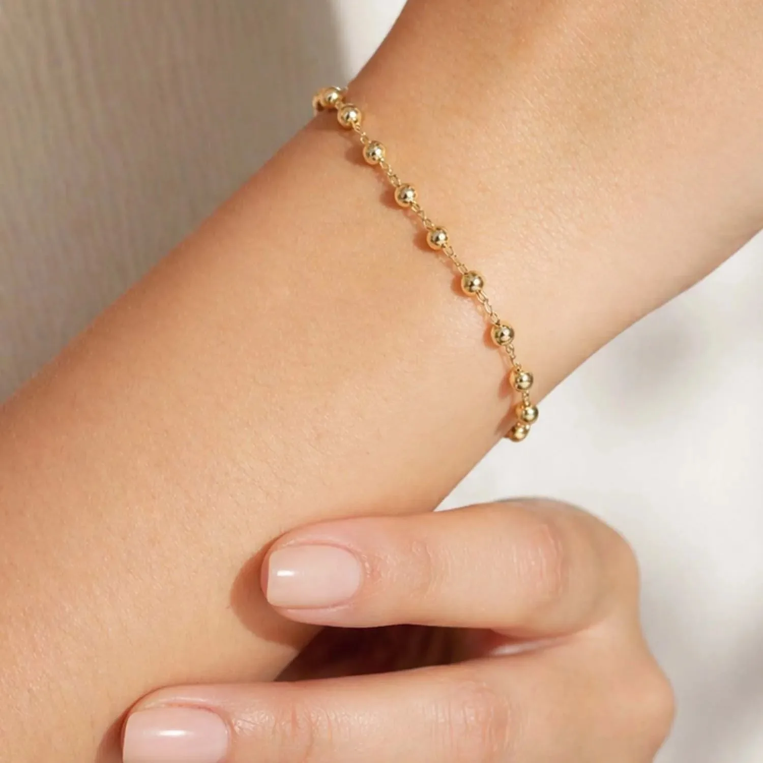 Pulseira Feminina de Bolinhas Folheada a Ouro