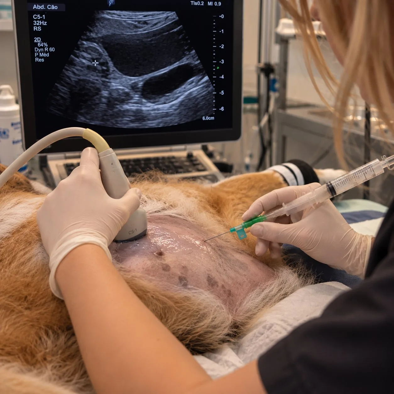 Ultrassom guiado para abdominocentese e toracocentese