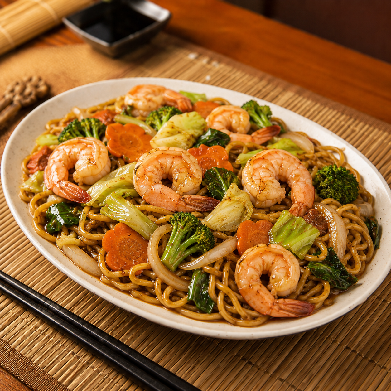 Yakisoba de Camarão Rosa